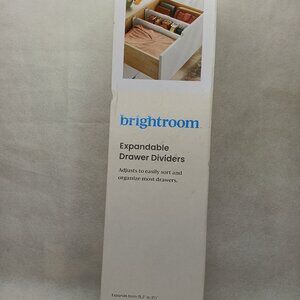 Brightroom 2 Count Expandable Plastic Drawer Dividers White, Expands 15.2"-21.1"